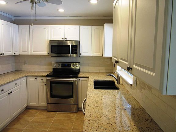Granite countertops and lots of storage
