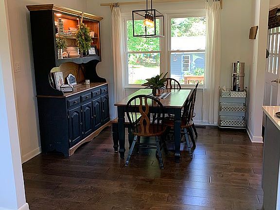 dining room open to kitchen