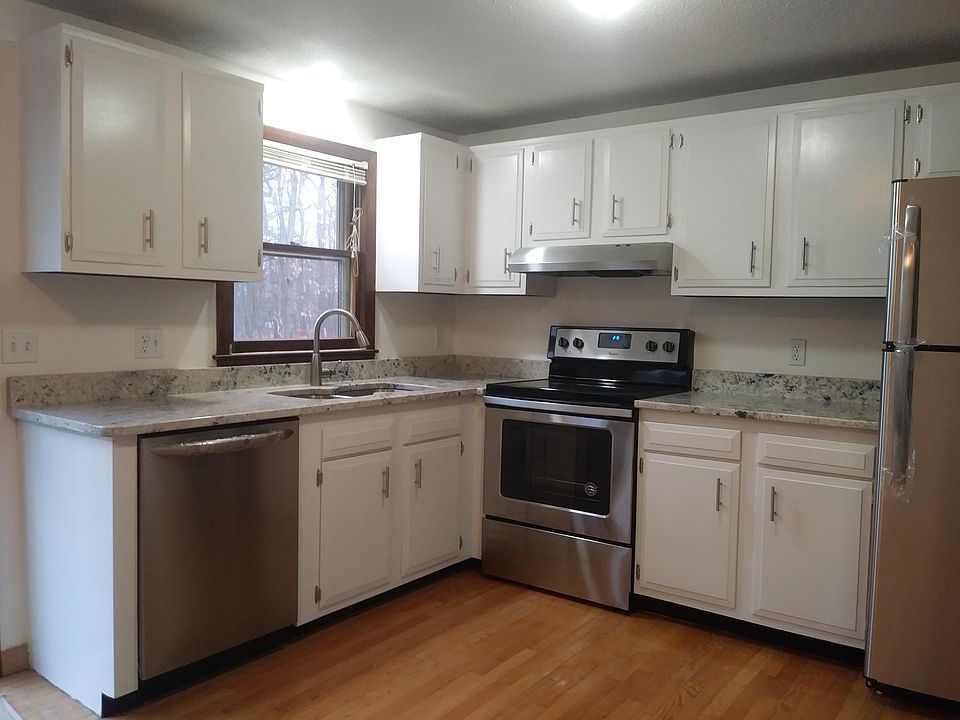 Stainless steel appliances and granite countertops