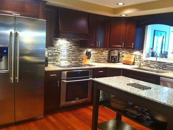Kitchen Total Remodel 2012; top s/s appliances-Custom Cabinets-Quartz Counters