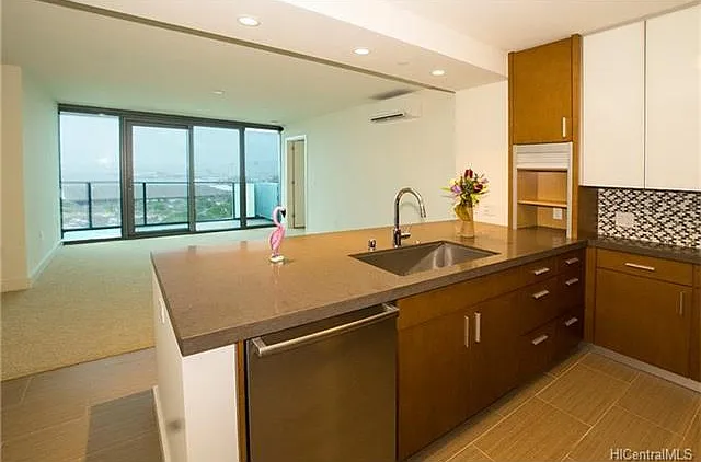 kitchen and living room