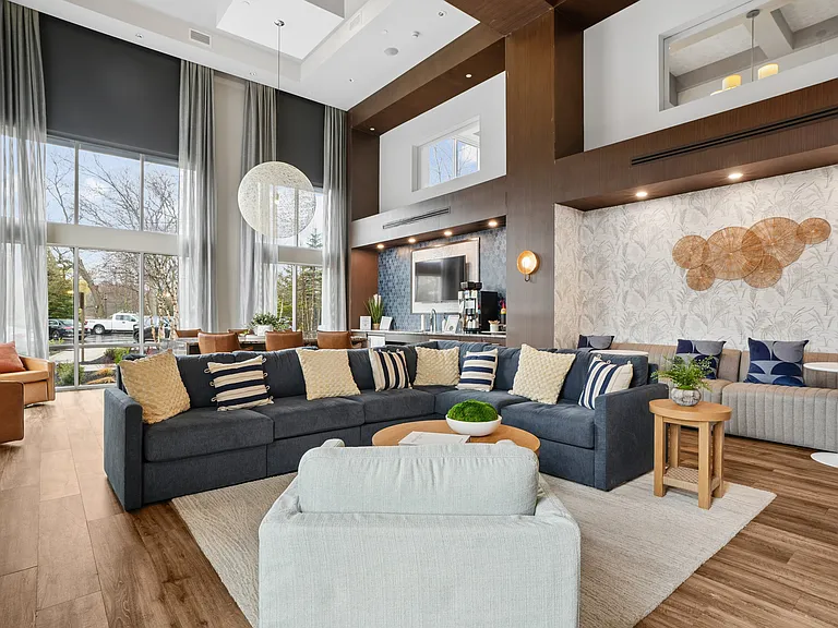 Resident lounge with coffee bar area and ample seating