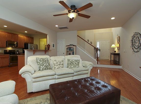 Large Open Living Room & Fireplace