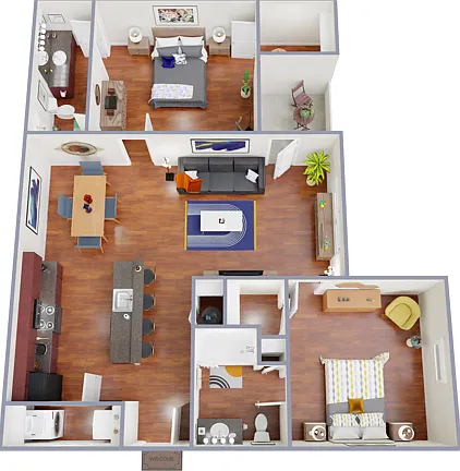 B2 Floorplan: 2 Bedroom, 2 Bathroom B2 Floorplan: 2 Bedroom, 2 Bathroom