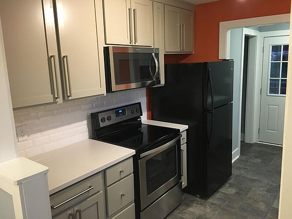 Galley kitchen.