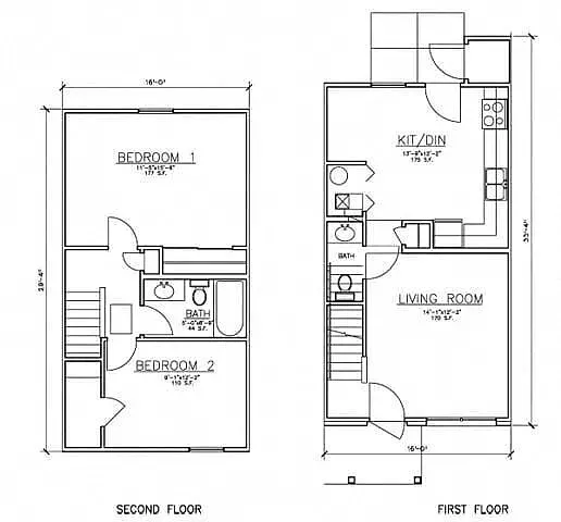 Floor plan 2 Bdrm