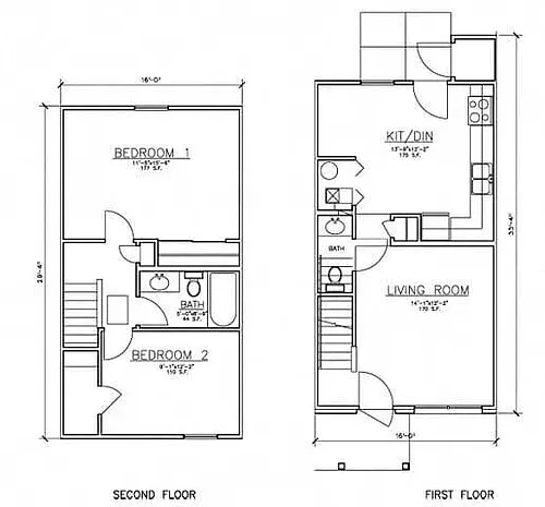 Floor plan 2 Bdrm