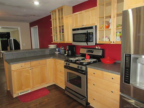Maple Cabinets with glass doors