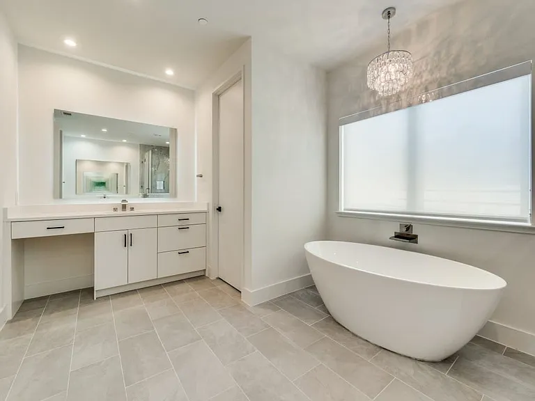 Primary Bath with freestanding soaking tub