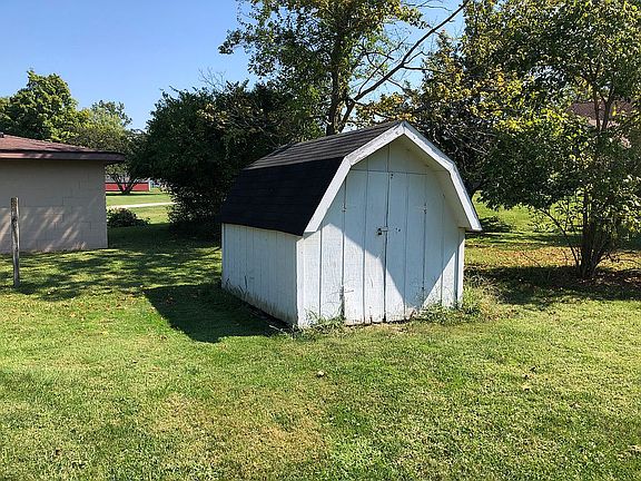 Storage shed in yard