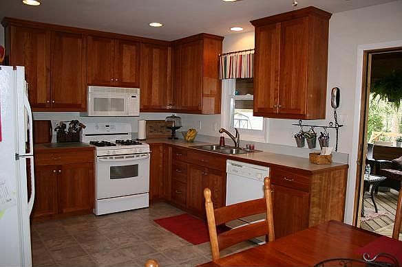 Remodeled kitchen with Cherry cabinets