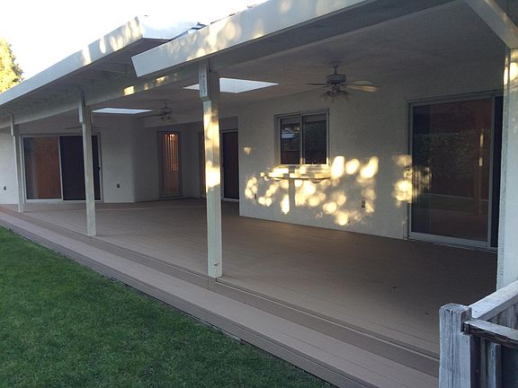 Backyard and covered deck