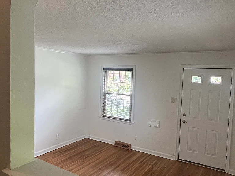 View of living room from stairway
