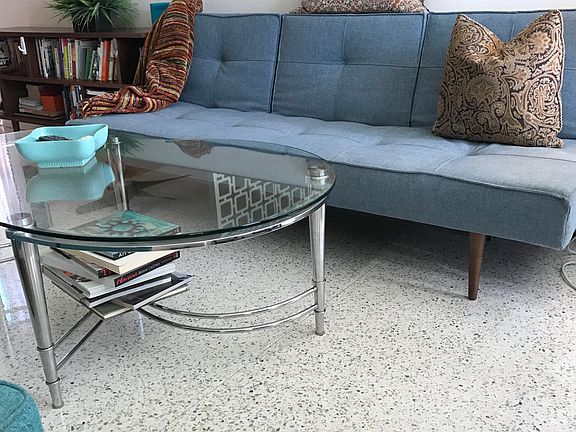 Living room Convertible MCM couch that fold flat 