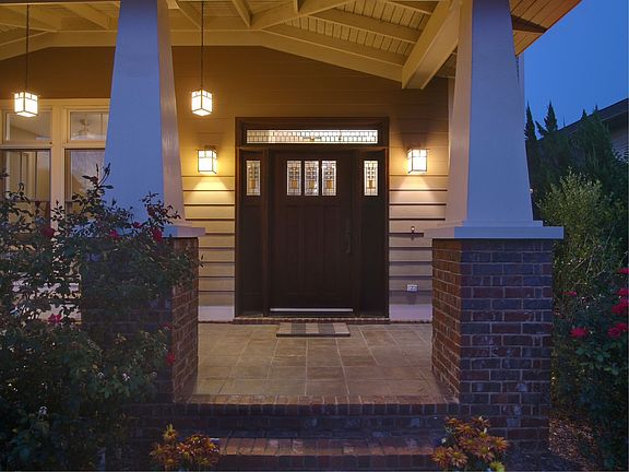 Front door at dusk