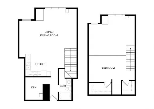 Floor plan Blue E1 2X1 Loft