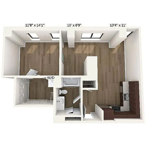 Floor plan A15 | 1 Bed | 1 Bath