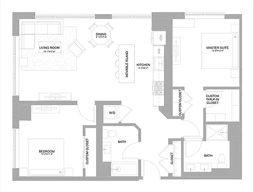 Floor plan 2 Bed/2 Bath-2.3E