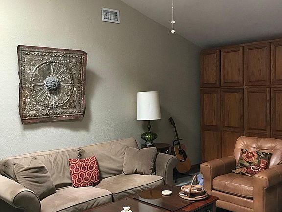 Living room with built in cabinets