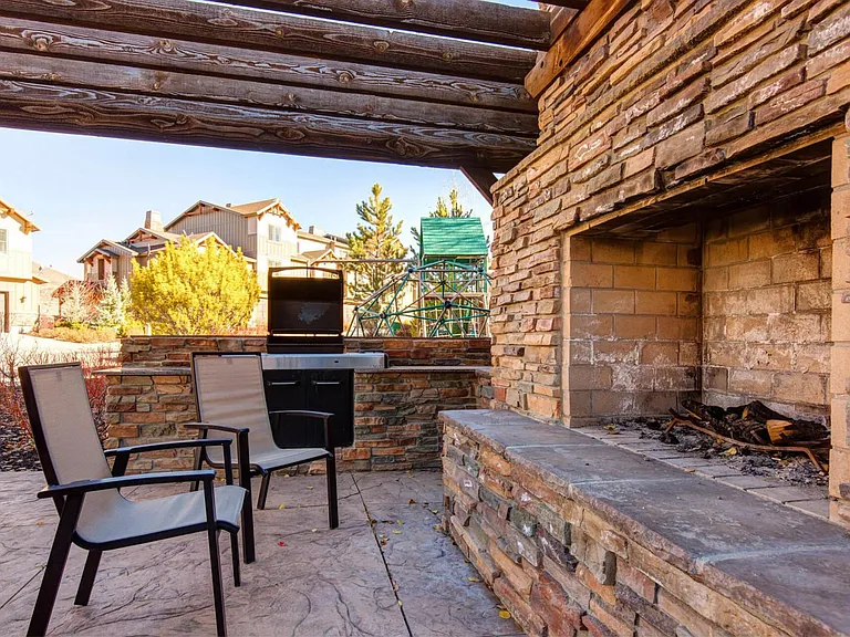 Fire pit and grill area at clubhouse.