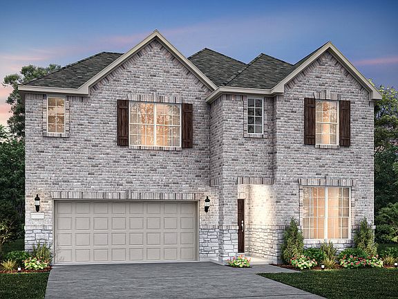 The San Marcos, a 2-story new construction home with shutters, shown with Home Exterior B
