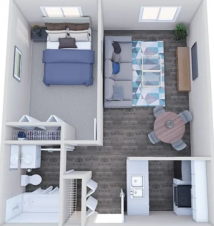 1x1A Floor Plan 1x1A Floor Plan