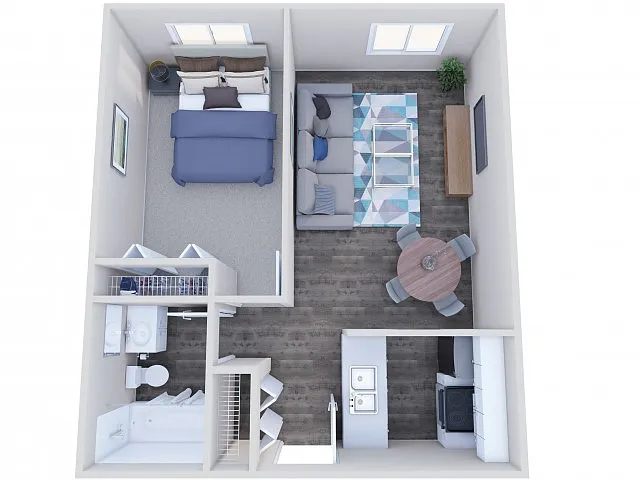 Floor plan 1x1A Renovated
