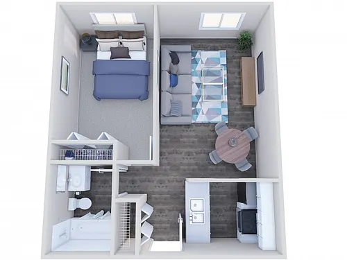 Floor plan 1x1A Renovated