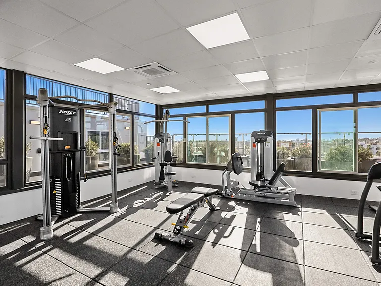 Rooftop Gym with Views of the City