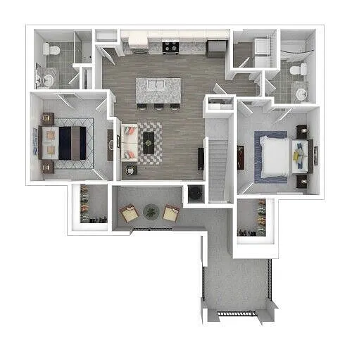 Floor plan 2x2C Skysuite w/sundeck