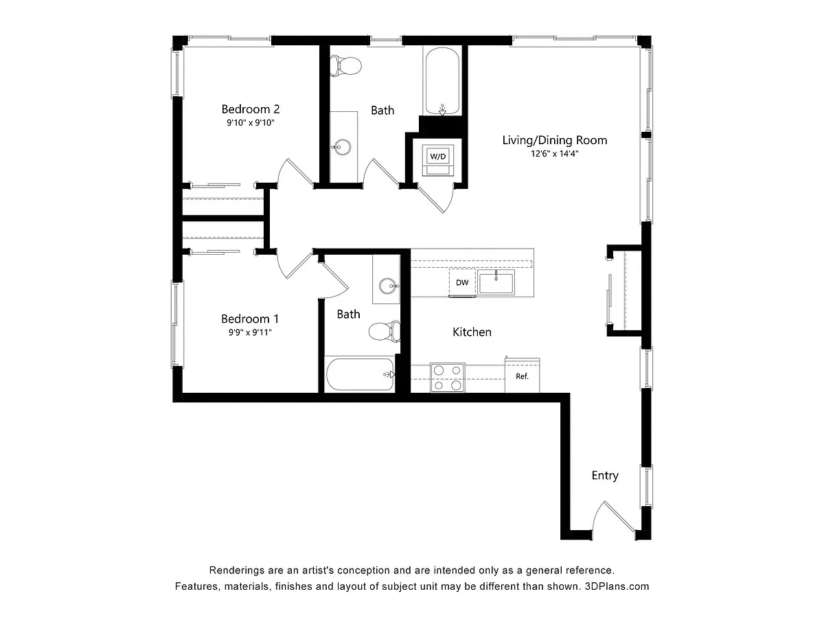 Floor plan 2X2 B