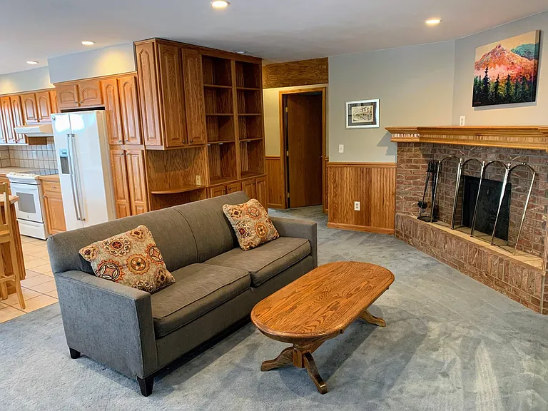 Living room with fireplace