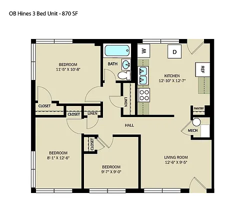 Floor plan 3 Bedroom
