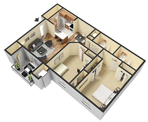 Floor plan Richmond - Two Bed Two Bath