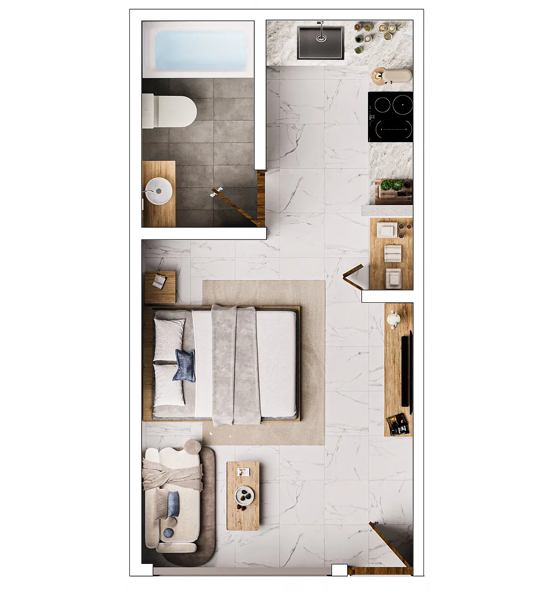 Floor plan Studio - 1 bath
