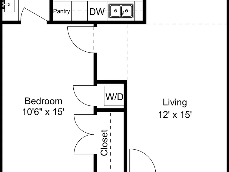 1 Bedroom 1 Bathroom Floorplan 1 Bedroom 1 Bathroom Floorplan