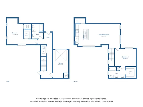Floor plan TH2 | 2 Bed | 2 Bath