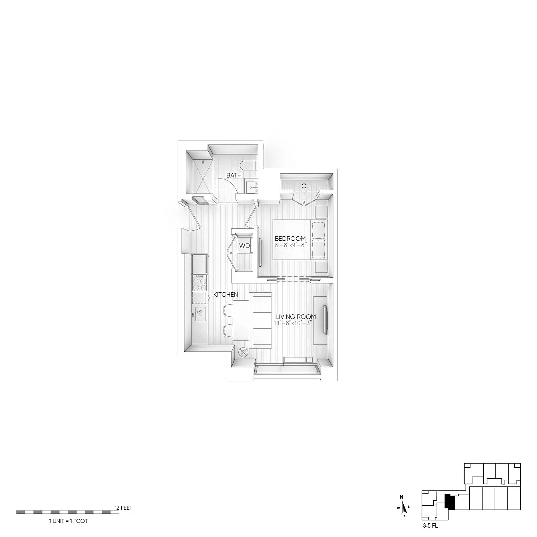 Floor plan 305-505 Income Restricted