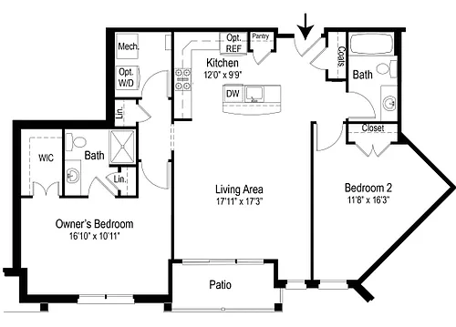 Floor plan 2B/2B
