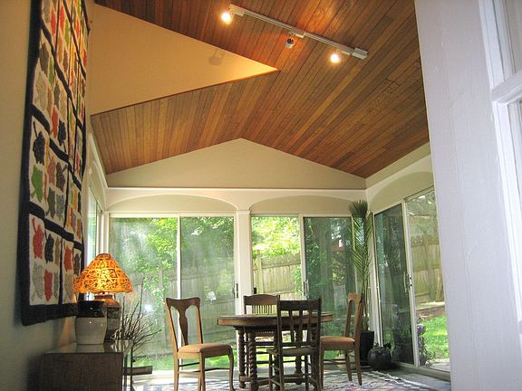 Sun room with cathedral ceilings.
