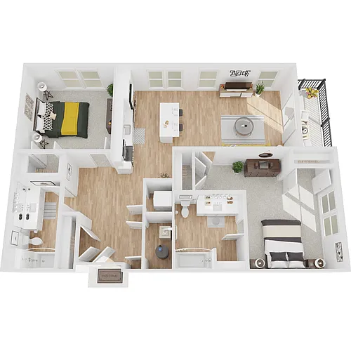 Floor plan B4 | 2 Bed | 2 Bath