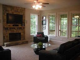 Family Room with built-in TV's
