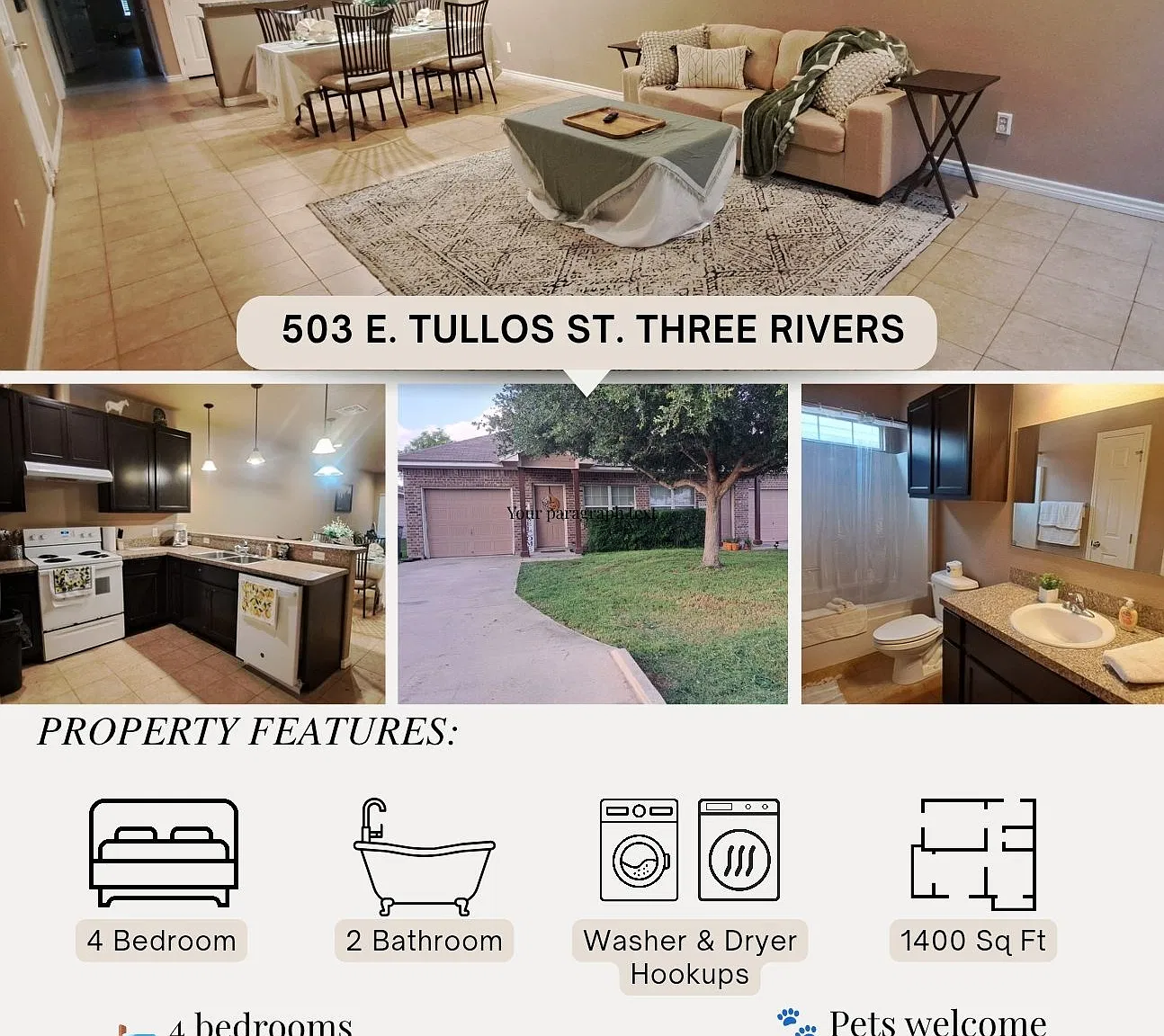 4 bed, 1400 sqft, $1,500 — Photo 1