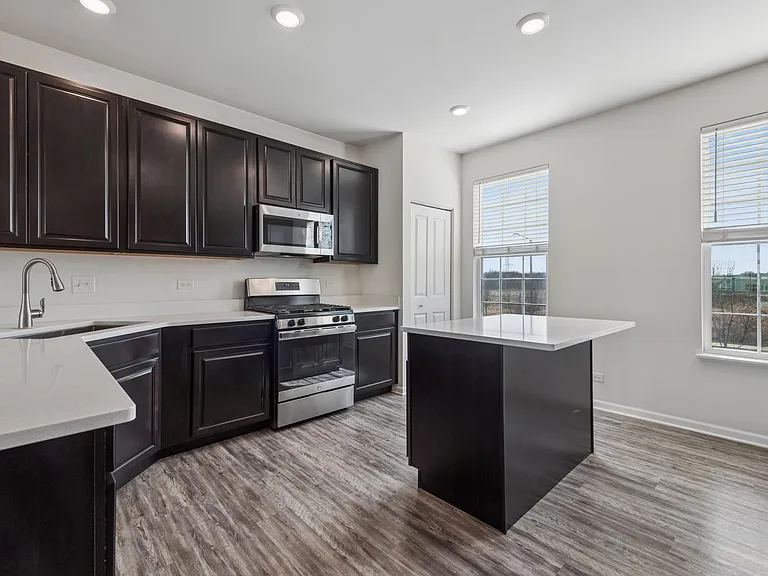 Center island in kitchen