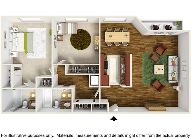 Floor plan 2 Bedroom 2 Bath