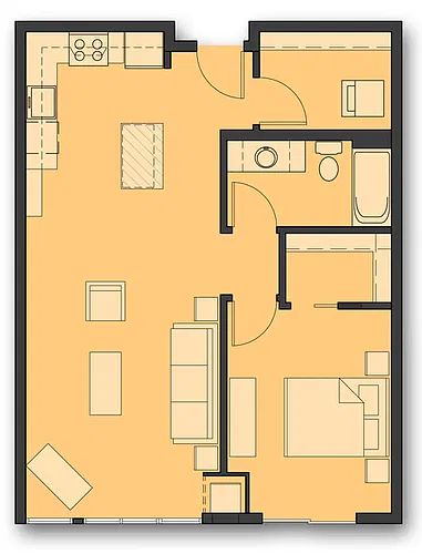Floor plan One Bedroom B.4