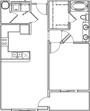 One Bedroom, One Bathroom A2 Floor Plan One Bedroom, One Bathroom A2 Floor Plan