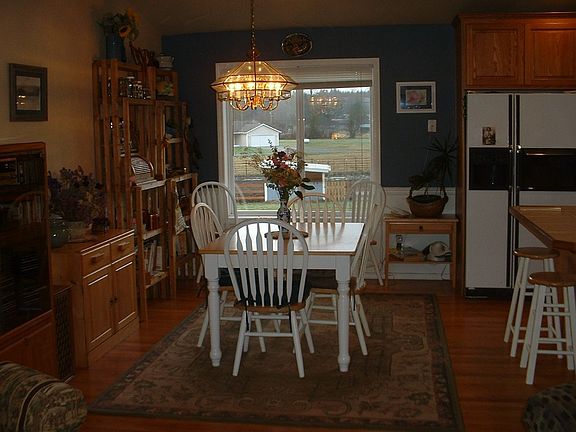 Dining area looking over pasture