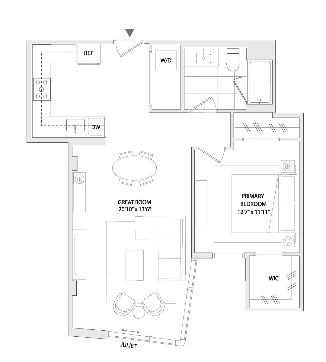 Floor plan 1 BED C11