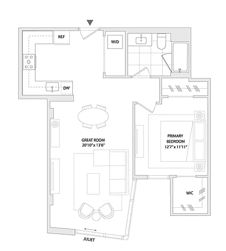 Floor plan 1 BED C11